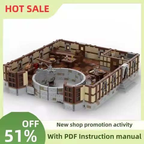 New Famous Dungeons Game Series Yawning Portal Moc Street View Model Custom Puzzle Diy Creative Idea