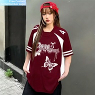 Butterfly Oversized Football Jersey Jersey Women Y2K Aesthetic Streetwear Vintage Korean Fashion
