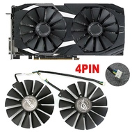 Graphics Card Fan Replacement 4PIN Video Card Cooling Fan for ASUS DUAL-RX580-8G
