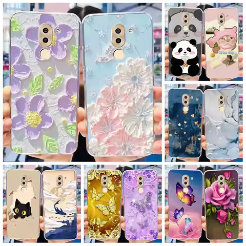 For Honor 6X Case BLN-AL10 BLL-L22 BLN-L21 Cover Fashion Flower Clear Silicone Soft Funda For Huawei