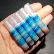 60 Natural Green Blue Yellow Color Winding Silk Agate Dzi Beads Strangle Olive Beads Loose Beads Sin