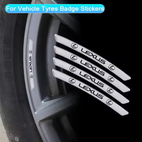 4Pcs Car Wheel Hub Rim Badge Stickers Decals Decoration For Lexus FSPORT LBX NX RX 350h 450h ES UX 3