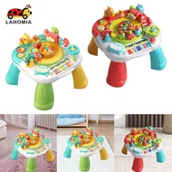 LAHOMIA Musical Learning Table with Lights Sound Educational Activity Desk Toy for Baby Activity Tab