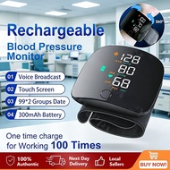 Wrist Blood Pressure Monitor Digital Accurate Bp Machine Rechargeable Voice Automatic Home Health Ca
