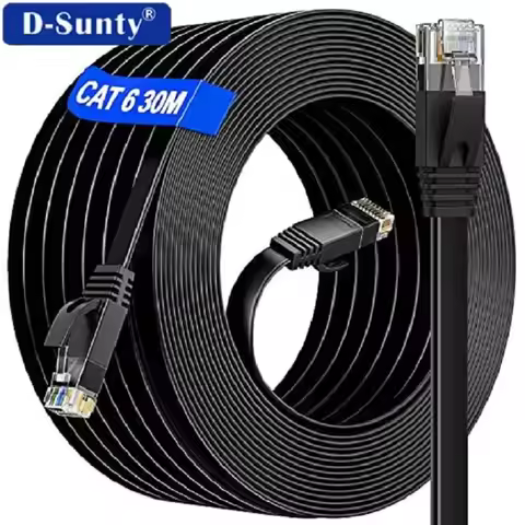 5M 10M 15M 20M 30M Ethernet Cable Cat 6 Flat Long High Speed Network Cable Rj45 Connectors for Route