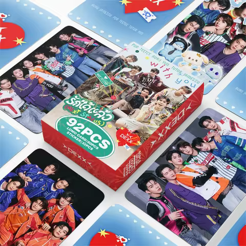 DEXX Thai BL Star 92Pcs Photocards Set 60Pcs HD Photo Cards 32Pcs Stickers Thai Idol Fan Collectible