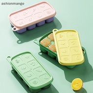 【AMSG】 1Pc 8 Cell Food Grade Silicone Mold Ice Grid With Lid Ice Case Tray Making Mould Ice Storage Box Reusable DIY Kitchen Gadget Hot