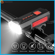 SQE IN stock! Bike Lights, Rechargeable USB Bike Light, 3 Modes Super Bright Bike Light With Horn, Waterproof Bike Front