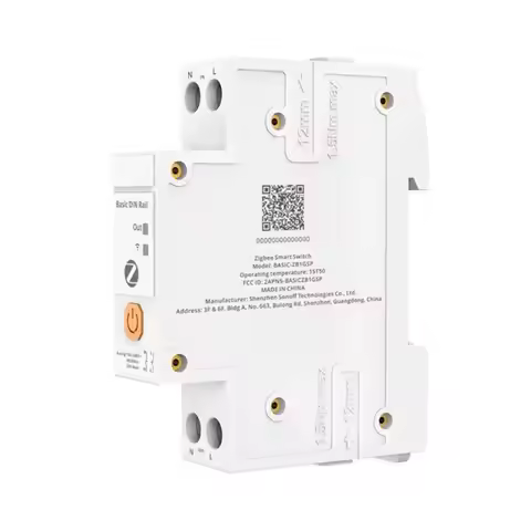Double-Pole 32A Zigbee Smart Switch BASIC-ZB1GSP Basic DIN Rail High-Power Switching Energy Tracking