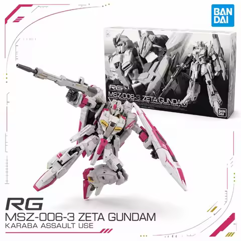 Bandai Original RG 1/144 MSZ-006-3 Zeta Gundam Unit 3 Karaba Anime Robot Action Figures Assembly Mod