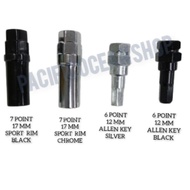 Openner Special Nut Wheel Nut Sport Rim Nut Tyre Nut (M12x1.5)(6Point/7Point)(17mm) Hetapgon Nut Mas