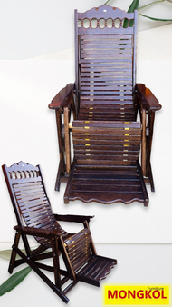 (พร้อมส่ง)ฮ่องเต้ไม้แท้ เก้าอี้เอนนอน ฮ่องเต้ไม้ตาลโตนด เนื้อไม้มีสีที่เป็นเอกลักษณ์ ไม้เนื้อแข็ง เก