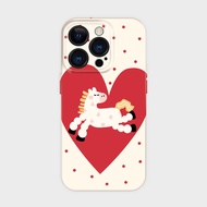 Love White Horse Suitable for Apple 17promax Cartoon Cute iPhone16pro Lens All-Inclusive 151.4