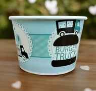 GC ถ้วยกระดาษ ไอติม ใส่ขนม 260 CC แถวละ 50ใบ ถ้วยไอศกรีม 260cc ทรงสูง ปาก 95 คละลาย