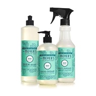 Mrs. Meyer's Kitchen Set, Dish Soap, Hand Soap, and Multi-Surface Cleaner, 3 CT (Mint)