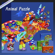 Children's Puzzle Early Education Alien Puzzle 3-5-6 Years Old Advanced Assembly Toy Birthday Gift Paper Puzzle 50/100 Pieces Boy and Girls Dinosaur Tyrannosaurus Rex Jigsaw Puzzle