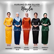 Baju Kurung Bulan Bintang Sisters Glam silver Nayla Bulan Bintang baju raya terkini 2023❤️