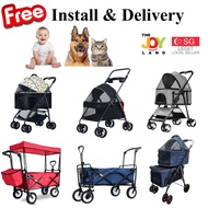 *SG INSTOCKS* [FREE Delivery + Install] Outdoor Stroller Wagon Pulley Storage Utility Trolley Kids P