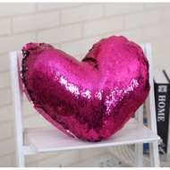 KAISON PRELOVED Sequin Love Shape Throw Pillow Deco (DEFECT)