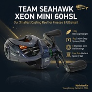 Seahawk Xeon Mini 60HS Baitcasting Reel Mesin Pancing FSV Free Spin Vertical Spool Ready Stock