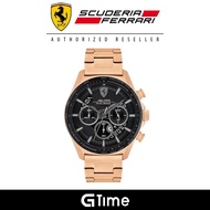 [Official Warranty] Scuderia Ferrari 830825 Men's Pilot Evo Rose Gold Stainless Steel Strap Watch