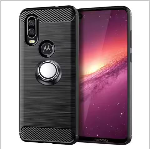 Luxury Brushed Carbon Fiber Phone Case For Motorola One Vision XT1970-1 MOTO XT 1970 P50 Magnetic Ri