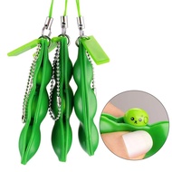 Squeezing Edamame Keychain  Stress Relieving Pea Pod  Pendant Edamame Toy