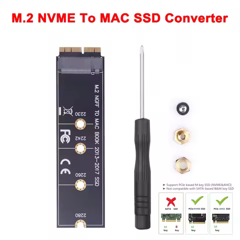 M.2 NVME SSD Convert Adapter Card NVME/AHCI SSD Upgraded Kit For A1465 A1466 A1398 A1502 M2 For MacB