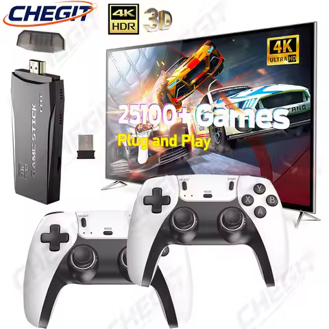 New 4K TV Game Stick Retro Video Game Console M8 pro Built in 27 Simulators with 64GB 2.4G Wireless 