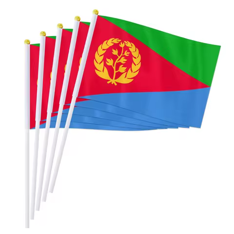 14*21cm Eritrea Hand Flag, Eritrea Eritrean National Flag World African Country Hand Held Small Wavi