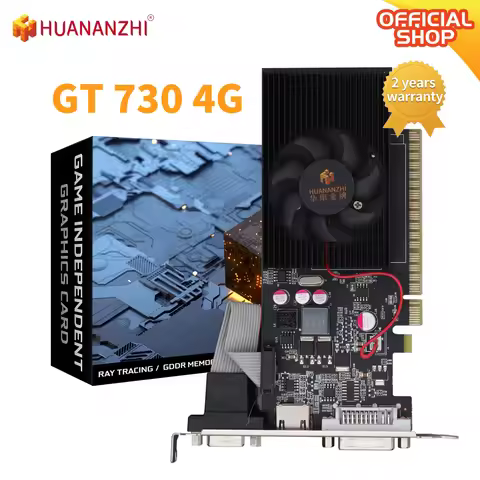 HUANANZHI GT 730 4G Graphics Cards 128Bit GDDR3 HDMI-Compatible VGA DVI GPU Video Card