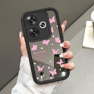 Hp Casing Xiaomi Poco F6 5G Butterfly Mirror Phone Case Mirror Kesing Softcase Cesing Kasing Silikon
