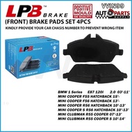 [Front Brake Pad] Mini Cooper R55/R56/F55/F56 BMW E87 120i LPB Premium Semi Metallic