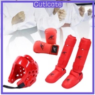 [CUTICATE] Taekwondo Sparring Gear Set with Shin Guards Footgear for Taekwondo Sparring