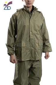 Áo mưa bộ màu vàng lính chất liệu dày 3 size bộ 4 món Công Ty CP 26 sản xuất