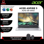 ACER ASPIRE 3 A315-59-593Z (I5-1235U, 8GB, 512GB SSD, 15.6'' FHD, INTEL, SILVER-W11, H&S)