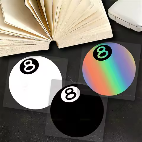 1Pc 2D Flat Golf Ball Number 8 Waterproof Vinyl Sticker for Motorcycle Windshield Fuel Tank Car Wind