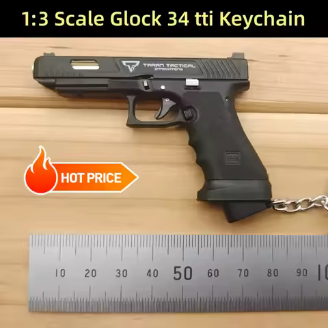 2025 Newest 1:3 Glock G17 G34 TTI Taran Tactical Alloy Empire PUBG Mini Pistol Keychain Gun Fidget S