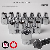 1PC 1/4 3/8 1/2 Inch Socket Adapter E Type 10mm Torx Sockets Torx Ratchet Wrench Head E4E5E6E7E8E10E