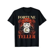 Carnival Spirit] Mens Vintage Gypsy Fortune Teller Graphic T-Shirt - Cotton, Short Sleeve, Round Nec
