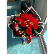 Rose Bokeh Bouquet With Bow Tie