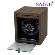 SKBlack Walnut Wooden Glass Door Mechanical Watch Automatic Watch Winder Household Electric Winding Watch Box