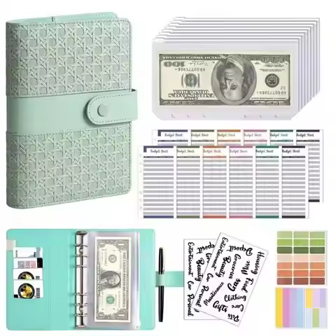 A6 Binder Pockets Soft Leather Binder Budget Planner Cash Envelope Binder With Budget Envelopes Wall
