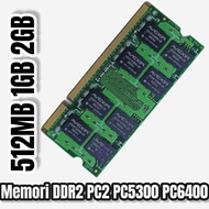 Memori Ram Laptop DDR2 PC2 PC5300 PC6400 PC4200 2GB 1GB 512MB