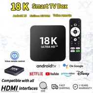 18K Smart Voice TV Box 2026 Latest Version Android 15.0 Unlock Full Channels+Movies 2.4/5G WIFI+Blue
