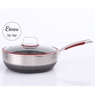 Elinew - 30CM SUS316 STAINLESS STEEL HONEYCOMB DESIGN COOKING WOK/POT/ KITCHEN COOKWARE