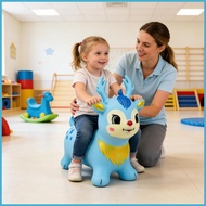 Hopping Toys Inflatable Ride on Horse Bouncer Kids Bouncing Animal Jumping Toys for Outdoor Home Pre