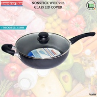 Star Nonstick Wok with Glass Lid Cover