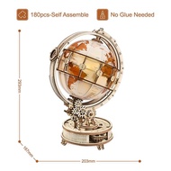 Robotime ROKR Luminous Wooden Globe Light Night 3D Puzzle Games For Christmas Gift For Kids Adults F