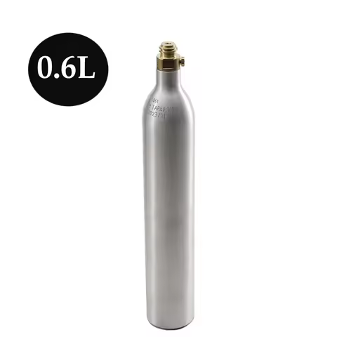 0.6L 0.64KG Empty Co2 Gas Cylinder with TR21-4 Valve Aluminum Soda Co2 Tank Carbonated Water Drink R